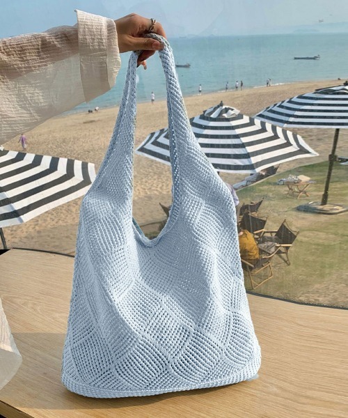 セール】韓国ニットバッグ 編み込み トートバッグ（トートバッグ