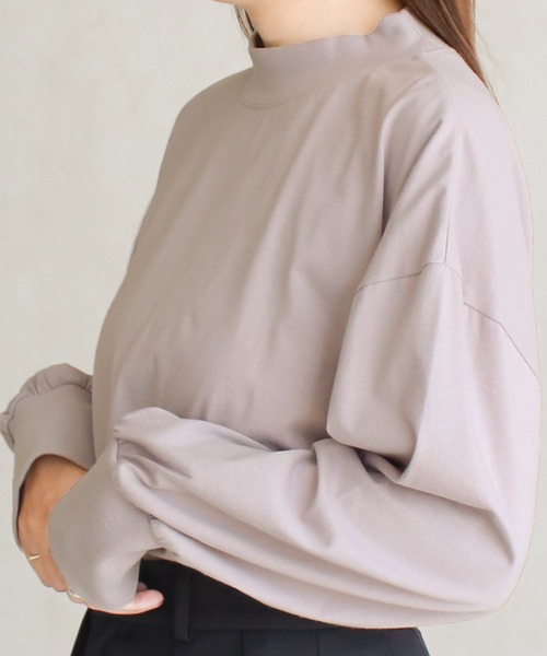 Social GIRL（ソーシャルガール）の「ハイネックボリューム袖ロンT（Tシャツ/カットソー・レディース・アイボリー/ブラック/オフホワイト/グレイッシュベージュ/ブルー/ホワイト系その他/ブラック系その他/ホワイト・FREE）」の7枚目の写真