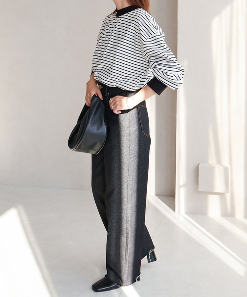 Social GIRL（ソーシャルガール）の「ハイネックボリューム袖ロンT（Tシャツ/カットソー・レディース・アイボリー/ブラック/オフホワイト/グレイッシュベージュ/ブルー/ホワイト系その他/ブラック系その他/ホワイト・FREE）」の10枚目の写真