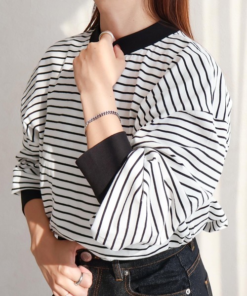 Social GIRL（ソーシャルガール）の「ハイネックボリューム袖ロンT（Tシャツ/カットソー・レディース・アイボリー/ブラック/オフホワイト/グレイッシュベージュ/ブルー/ホワイト系その他/ブラック系その他/ホワイト・FREE）」の15枚目の写真