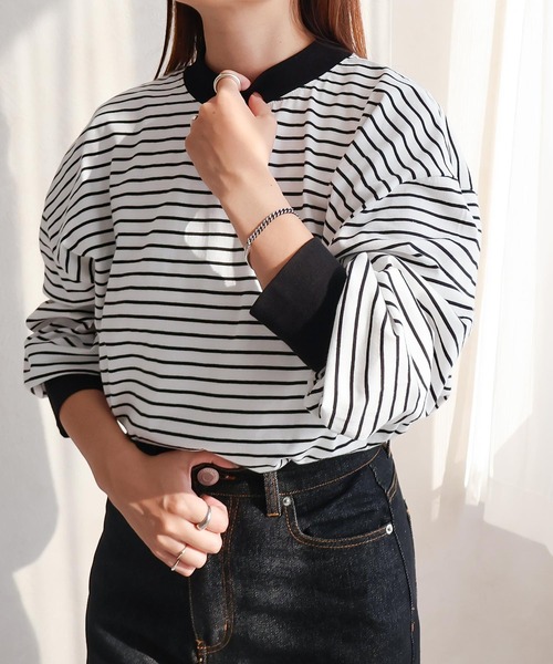 Social GIRL（ソーシャルガール）の「ハイネックボリューム袖ロンT（Tシャツ/カットソー・レディース・アイボリー/ブラック/オフホワイト/グレイッシュベージュ/ブルー/ホワイト系その他/ブラック系その他/ホワイト・FREE）」の17枚目の写真