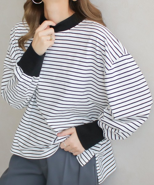 Social GIRL（ソーシャルガール）の「ハイネックボリューム袖ロンT（Tシャツ/カットソー・レディース・アイボリー/ブラック/オフホワイト/グレイッシュベージュ/ブルー/ホワイト系その他/ブラック系その他/ホワイト・FREE）」の18枚目の写真