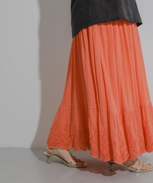SENSE OF PLACE by URBAN RESEARCH（センスオブプレイスバイアーバンリサーチ）の「スカラップレースヨウリュウティアードスカート（スカート・レディース・レッド/オフホワイト/ブラック・ONE）」の19枚目の写真