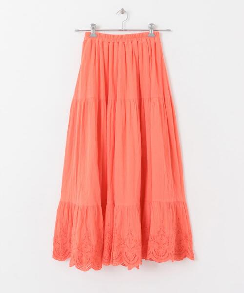 SENSE OF PLACE by URBAN RESEARCH（センスオブプレイスバイアーバンリサーチ）の「スカラップレースヨウリュウティアードスカート（スカート・レディース・レッド/オフホワイト/ブラック・ONE）」の8枚目の写真