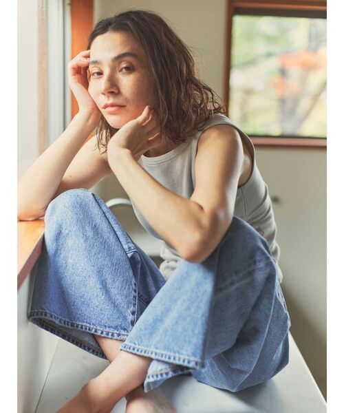 Ungrid（アングリッド）の「メランジボディースーツ（タンクトップ・レディース・アイボリー/チャコールグレー・FREE）」の10枚目の写真