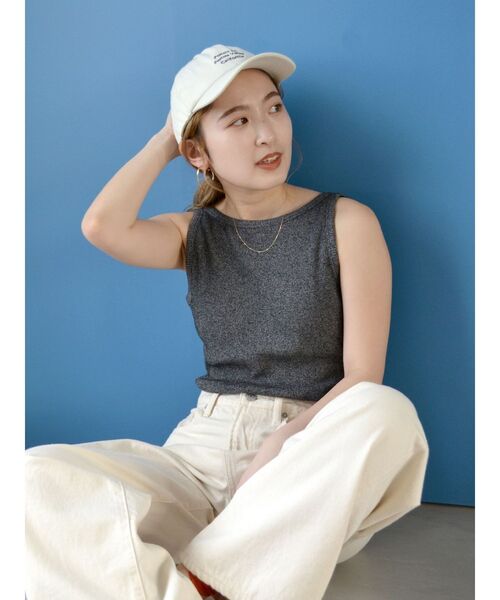 Ungrid（アングリッド）の「メランジボディースーツ（タンクトップ・レディース・アイボリー/チャコールグレー・FREE）」の13枚目の写真