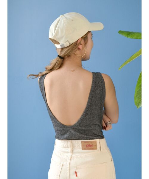 Ungrid（アングリッド）の「メランジボディースーツ（タンクトップ・レディース・アイボリー/チャコールグレー・FREE）」の15枚目の写真