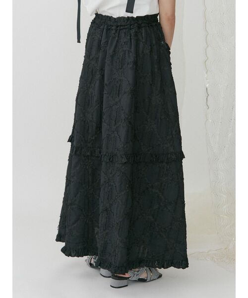 merry jenny（メリージェニー）の「flowerギャザ-スカート（スカート・レディース・オフホワイト/ブラック・FREE）」の10枚目の写真