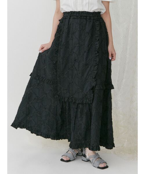 merry jenny（メリージェニー）の「flowerギャザ-スカート（スカート・レディース・オフホワイト/ブラック・FREE）」の12枚目の写真