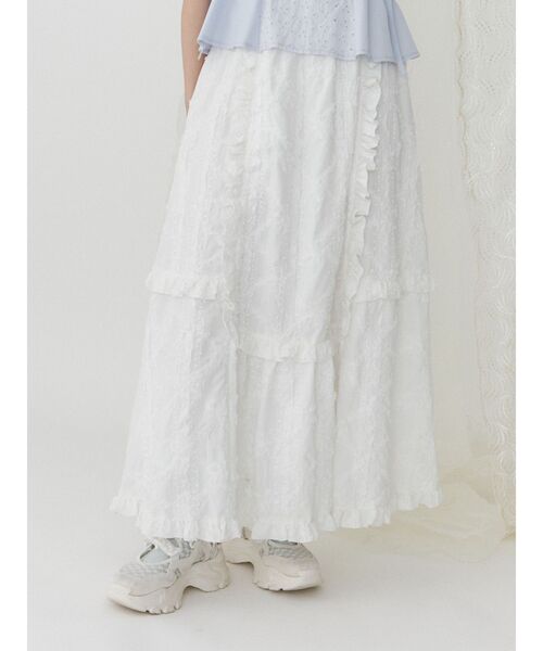 merry jenny（メリージェニー）の「flowerギャザ-スカート（スカート・レディース・オフホワイト/ブラック・FREE）」の17枚目の写真