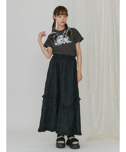 merry jenny（メリージェニー）の「flowerギャザ-スカート（スカート・レディース・オフホワイト/ブラック・FREE）」の19枚目の写真