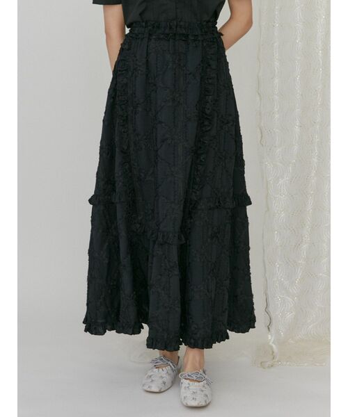 merry jenny（メリージェニー）の「flowerギャザ-スカート（スカート・レディース・オフホワイト/ブラック・FREE）」の20枚目の写真