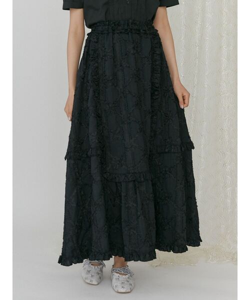 merry jenny（メリージェニー）の「flowerギャザ-スカート（スカート・レディース・オフホワイト/ブラック・FREE）」の21枚目の写真