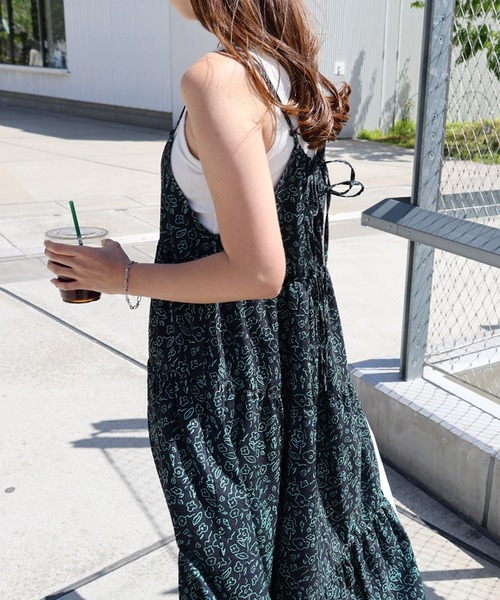 【新品未使用】エメインAimeine 線画フラワーリネンキャミワンピース エメイン キャミワンピース エメインAimeine 線画フラワーリネンキャミ