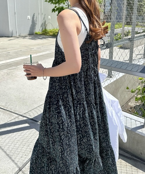 セール】フラワープリントティアードキャミワンピース（ワンピース