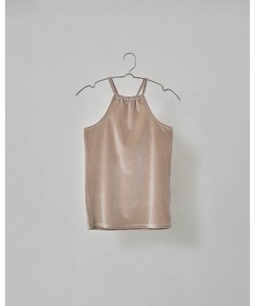 Abor(アボア)の「【Abor】Velours Halter Cami/ベロアホルターキャミ(キャミソール・レディース・ブルーグレー/ブラック/グレー/ベージュ・FREE)」の9枚目の写真