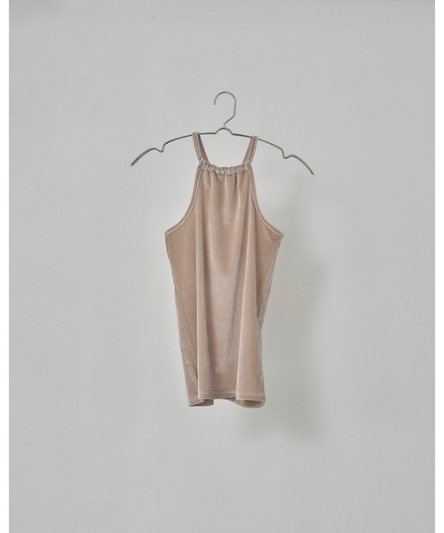 Abor(アボア)の「【Abor】Velours Halter Cami/ベロアホルターキャミ(キャミソール・レディース・ブルーグレー/ブラック/グレー/ベージュ・FREE)」の8枚目の写真