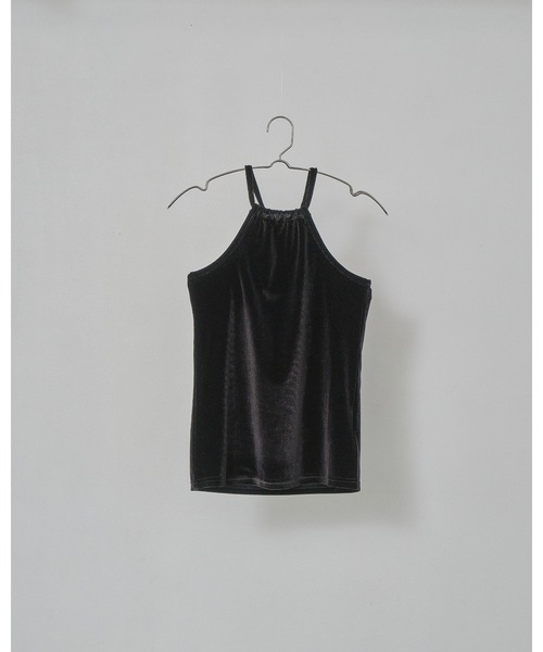 Abor(アボア)の「【Abor】Velours Halter Cami/ベロアホルターキャミ(キャミソール・レディース・ブルーグレー/ブラック/グレー/ベージュ・FREE)」の12枚目の写真