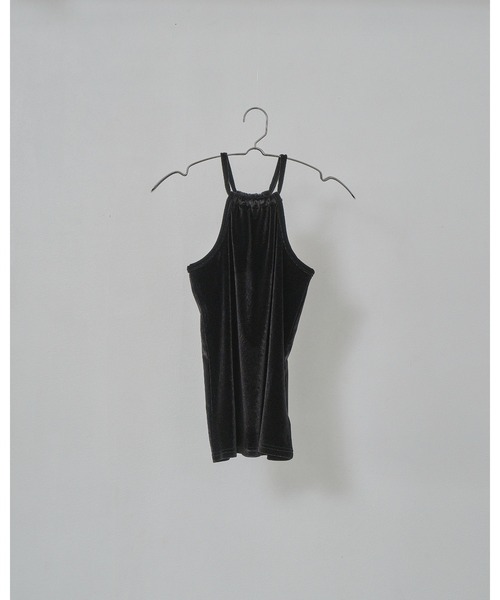 Abor(アボア)の「【Abor】Velours Halter Cami/ベロアホルターキャミ(キャミソール・レディース・ブルーグレー/ブラック/グレー/ベージュ・FREE)」の11枚目の写真