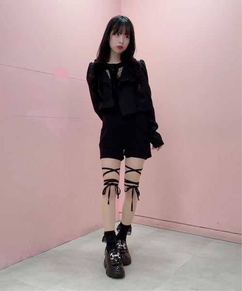 cs T&P(シーエスティーアンドピー)の「厚底キラキラチャーム付きローファーパンプス(パンプス・レディース・ブラック/ホワイト/ブラック系1・S/M/L/LL)」の6枚目の写真