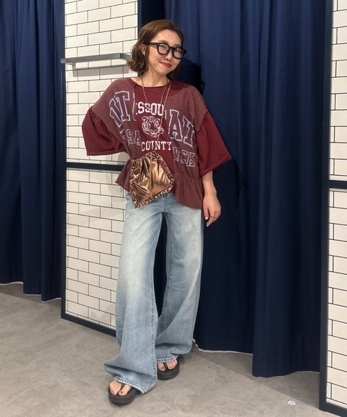 RODEO CROWNS WIDE BOWL（ロデオクラウンズワイドボウル）の「メタリックフリルショルダーバッグ（ショルダーバッグ・レディース・シルバー/ブラウン/ライトブラック・FREE）」の17枚目の写真