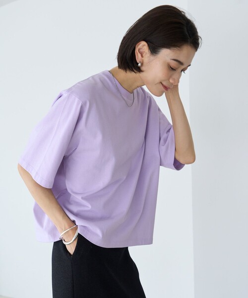 UNFILO(アンフィーロ)の「ベーシックTEE(Tシャツ/カットソー・レディース・ダルブルー系1/パープル系/ホワイト系/ネイビー系1/ブルー系/ブラック系・MEDIUM/LARGE)」の6枚目の写真