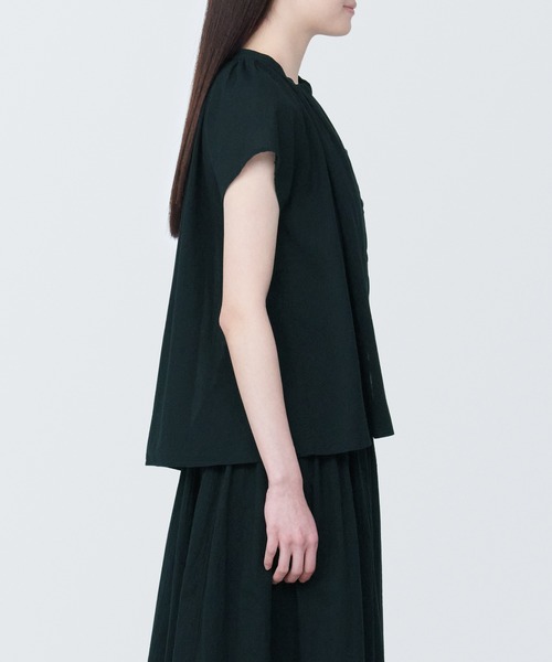 無印良品（ムジルシリョウヒン）の「婦人　強撚ボイル　フレンチスリーブブラウス（シャツ/ブラウス・レディース・ホワイト/グリーン/ブラック/ネイビー・L/M/S/XS/XL）」の13枚目の写真
