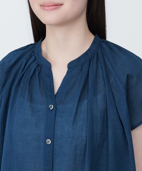 MUJI (無印良品) - 無印良品    強撚ボイル  フレンチスリ－ブブラウスL3点  他 セール】婦人 強撚ボイル フレンチスリーブブラウス（シャツ