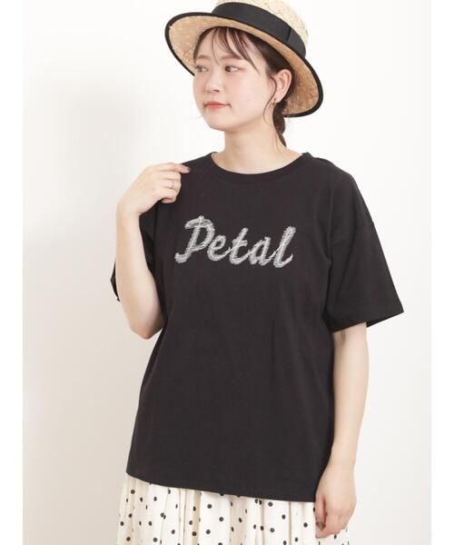 Samansa Mos2（サマンサ モスモス）の「ロゴ刺繍Tシャツ（Tシャツ/カットソー・レディース・オフホワイト/サックスブルー/ブラック/キナリ・F）」の10枚目の写真