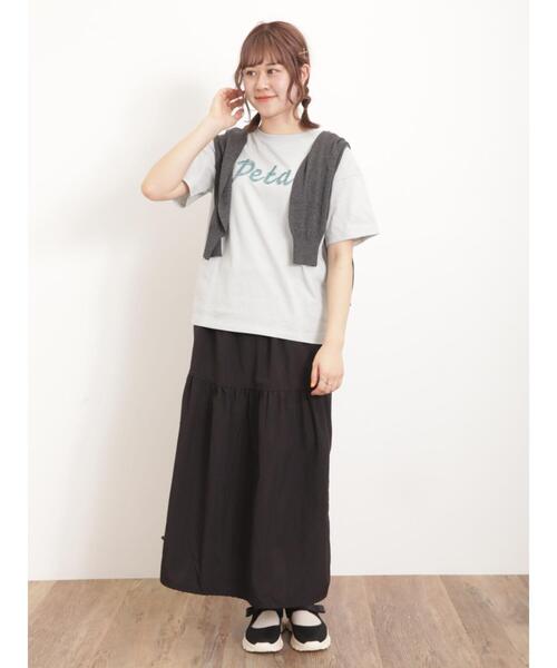 Samansa Mos2（サマンサ モスモス）の「ロゴ刺繍Tシャツ（Tシャツ/カットソー・レディース・オフホワイト/サックスブルー/ブラック/キナリ・F）」の18枚目の写真