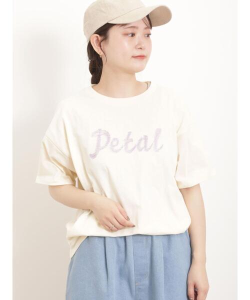 Samansa Mos2（サマンサ モスモス）の「ロゴ刺繍Tシャツ（Tシャツ/カットソー・レディース・オフホワイト/サックスブルー/ブラック/キナリ・F）」の19枚目の写真