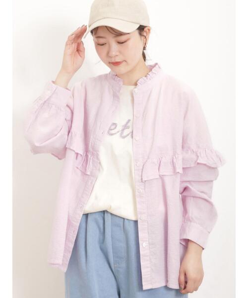 Samansa Mos2（サマンサ モスモス）の「ロゴ刺繍Tシャツ（Tシャツ/カットソー・レディース・オフホワイト/サックスブルー/ブラック/キナリ・F）」の20枚目の写真