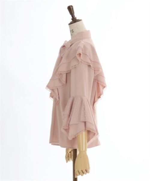 axes femme ビッグリボン　ドット　カットソー　長袖　生成り　姫ギャル axes femme ビッグリボン ドット カットソー 長袖 生成り 姫ギャル
