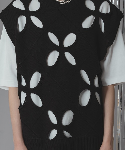 selle glant(セレグランテ)の「FLOWER HOLE SUMMER KNIT VEST/フラワーホールサマーニットベスト(ベスト・メンズ・ブラック/ボルドー・SMALL/MEDIUM/LARGE)」の17枚目の写真