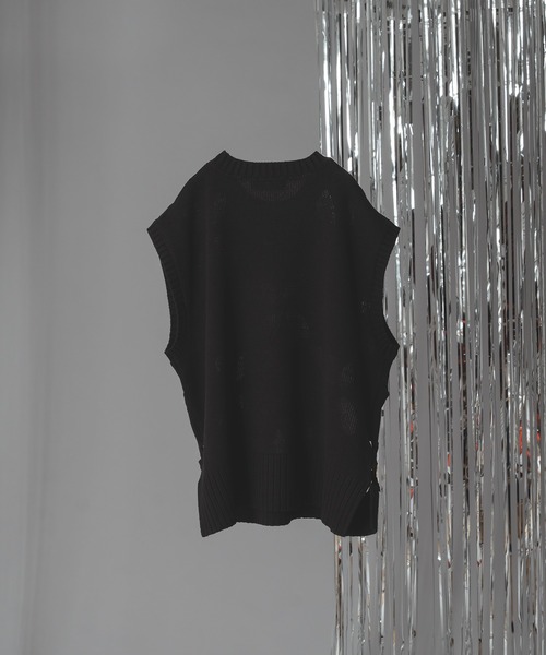 selle glant(セレグランテ)の「FLOWER HOLE SUMMER KNIT VEST/フラワーホールサマーニットベスト(ベスト・メンズ・ブラック/ボルドー・SMALL/MEDIUM/LARGE)」の19枚目の写真