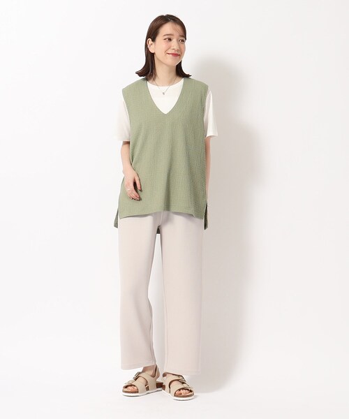 SHOO・LA・RUE(シューラルー)の「◆カジュアル過ぎずにきれい見え ニットダブルベルトサンダル(サンダル・レディース・ブラック/ライトベージュ/チャコールグレー・25/35/45)」の9枚目の写真