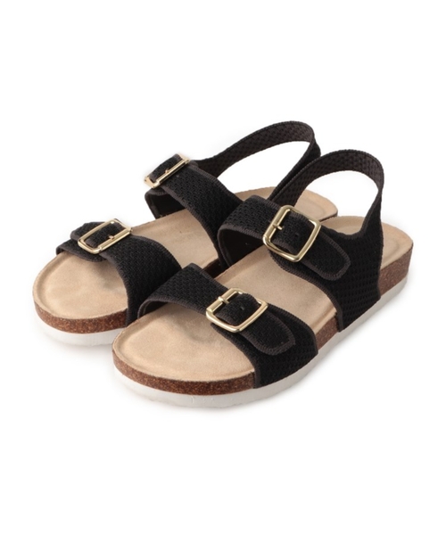 SHOO・LA・RUE(シューラルー)の「◆カジュアル過ぎずにきれい見え ニットダブルベルトサンダル(サンダル・レディース・ブラック/ライトベージュ/チャコールグレー・25/35/45)」の12枚目の写真