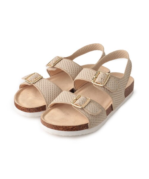 SHOO・LA・RUE(シューラルー)の「◆カジュアル過ぎずにきれい見え ニットダブルベルトサンダル(サンダル・レディース・ブラック/ライトベージュ/チャコールグレー・25/35/45)」の10枚目の写真