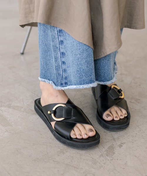 RIVE DROITE(リヴドロワ)の「【R.good(アールドットグッド)】クロスサンダル(サンダル・レディース・ブラウン/ブラック・S/M/L)」の9枚目の写真