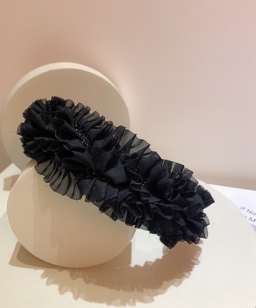 LAFFMO(ラフモ)の「チュールフリルカチューシャ(カチューシャ・レディース・ベージュ/ブラック・F)」の5枚目の写真