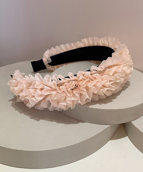 LAFFMO(ラフモ)の「チュールフリルカチューシャ(カチューシャ・レディース・ベージュ/ブラック・F)」の14枚目の写真