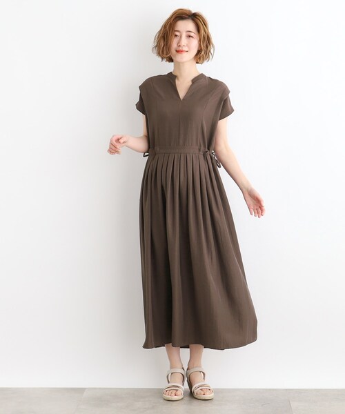 【定価17,500円】CLOVE　シャカシャカワンピース　撥水　ヤマダヤ　M セール】【ハレの日も雨の日も】撥水タックワンピース