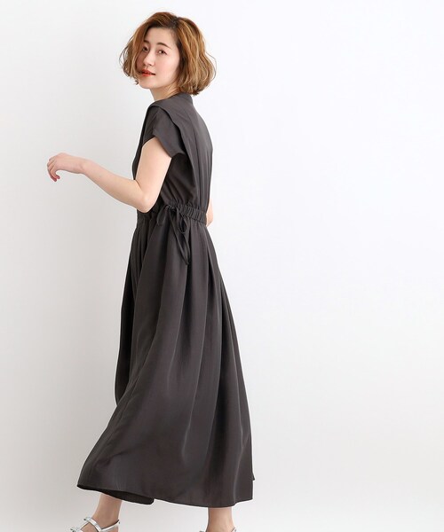 【定価17,500円】CLOVE　シャカシャカワンピース　撥水　ヤマダヤ　M セール】【ハレの日も雨の日も】撥水タックワンピース
