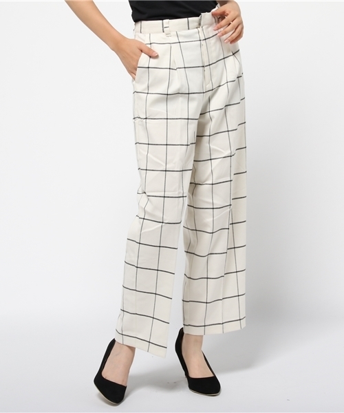 SEVENDAYS=SUNDAY(セブンデイズサンデイ)の「チェック柄 ワイドパンツ(その他パンツ・レディース・ブラック/ホワイト・MEDIUM/LARGE)」の1枚目の写真