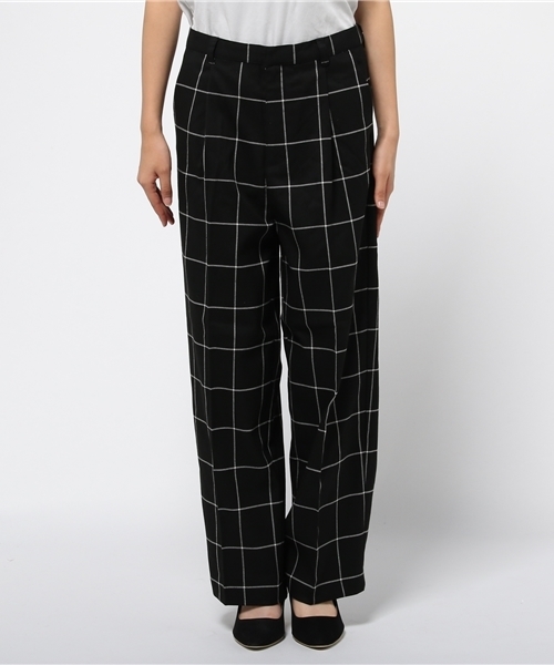 SEVENDAYS=SUNDAY(セブンデイズサンデイ)の「チェック柄 ワイドパンツ(その他パンツ・レディース・ブラック/ホワイト・MEDIUM/LARGE)」の3枚目の写真