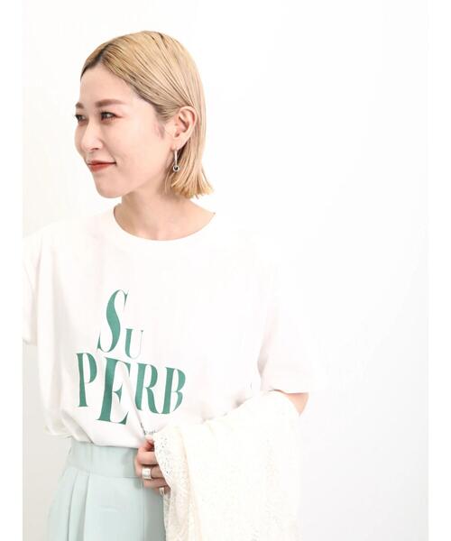 Samansa Mos2 blue(サマンサモスモスブルー)の「プリントTシャツ(Tシャツ/カットソー・レディース・オフホワイト/チャコールグレー/ブルー/イエロー/シルバーグレー・F)」の10枚目の写真