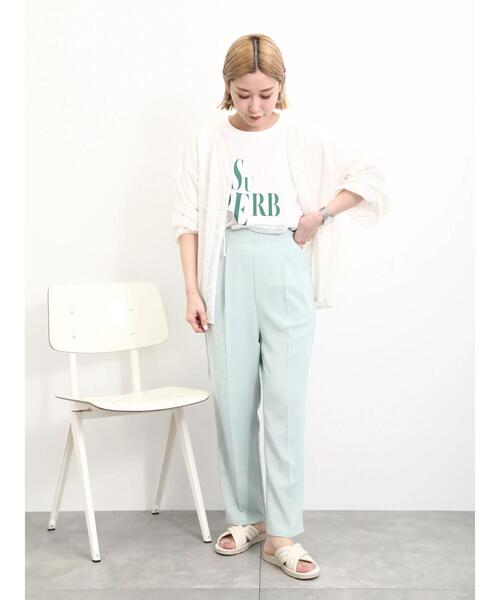 Samansa Mos2 blue(サマンサモスモスブルー)の「プリントTシャツ(Tシャツ/カットソー・レディース・オフホワイト/チャコールグレー/ブルー/イエロー/シルバーグレー・F)」の11枚目の写真