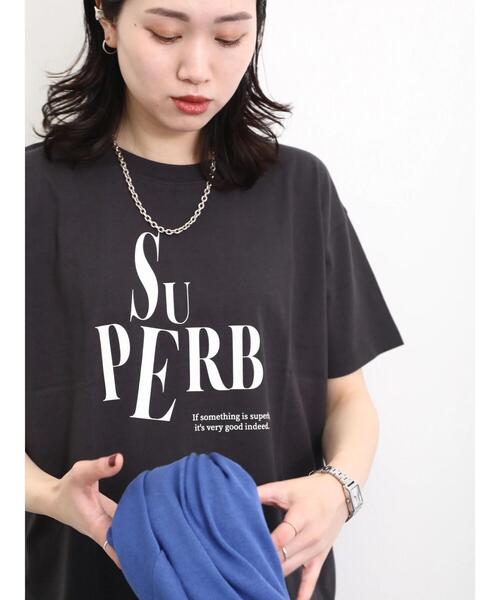 Samansa Mos2 blue(サマンサモスモスブルー)の「プリントTシャツ(Tシャツ/カットソー・レディース・オフホワイト/チャコールグレー/ブルー/イエロー/シルバーグレー・F)」の18枚目の写真