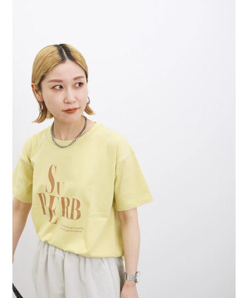 Samansa Mos2 blue(サマンサモスモスブルー)の「プリントTシャツ(Tシャツ/カットソー・レディース・オフホワイト/チャコールグレー/ブルー/イエロー/シルバーグレー・F)」の20枚目の写真