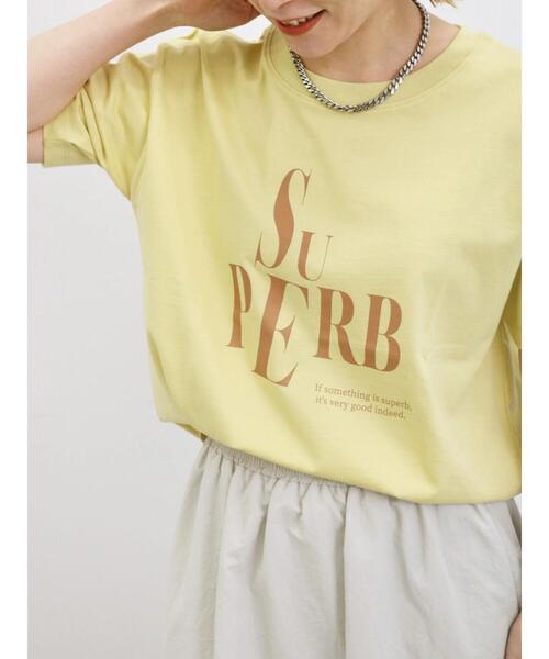 Samansa Mos2 blue(サマンサモスモスブルー)の「プリントTシャツ(Tシャツ/カットソー・レディース・オフホワイト/チャコールグレー/ブルー/イエロー/シルバーグレー・F)」の22枚目の写真